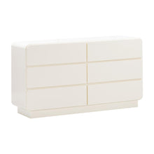 Elegant 6-Drawer Dresser in Cream Finish with Acacia and MDF Construction