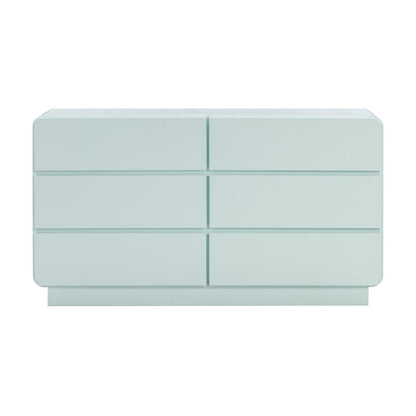 Elegant 6-Drawer Dresser in Blue Acacia with Modern Design for Bedrooms
