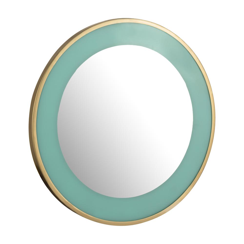 Turquoise Enamel and Brushed Brass Mirror, Belen Kox