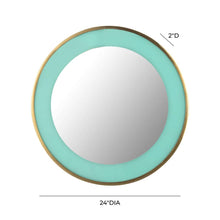 Turquoise Enamel and Brushed Brass Mirror, Belen Kox