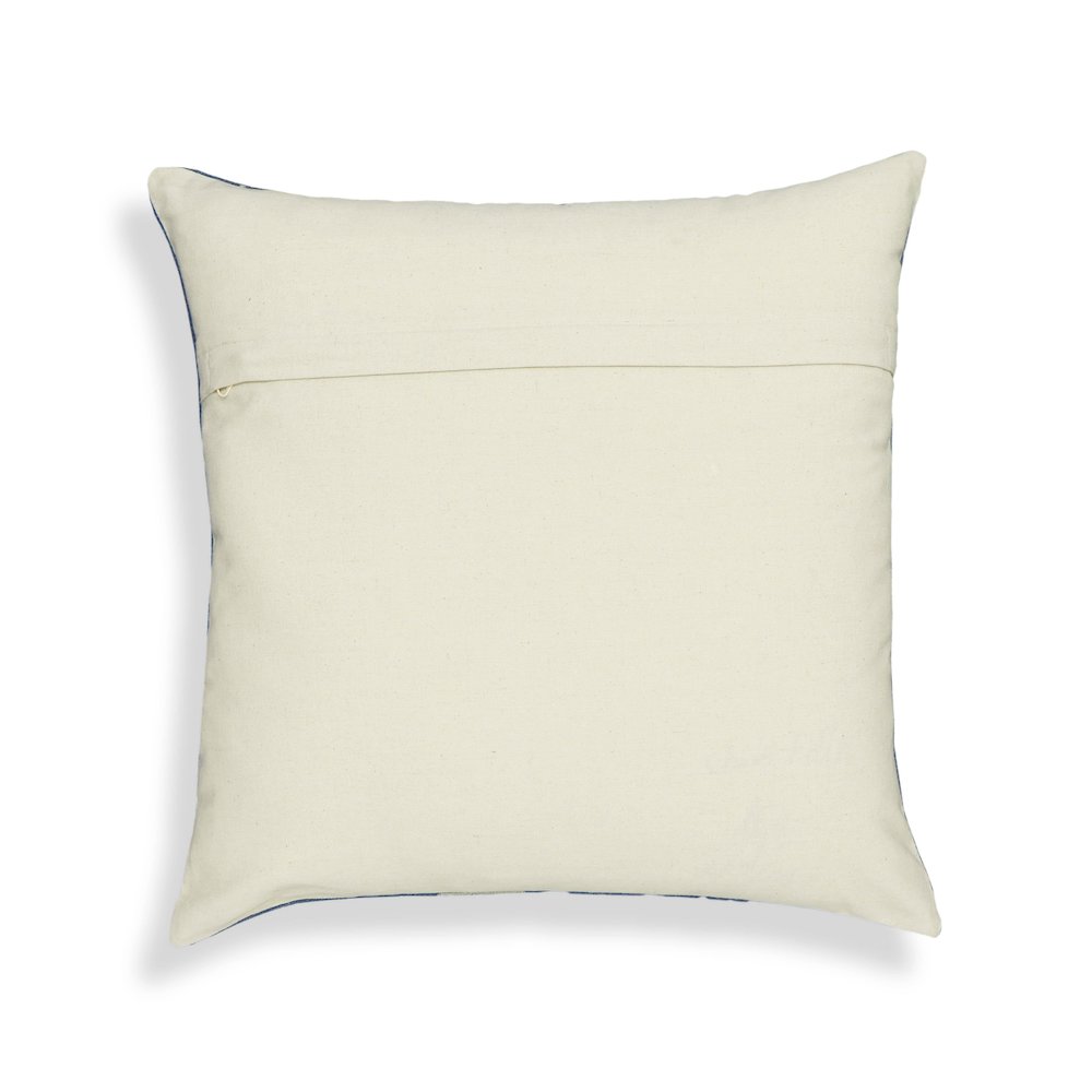 Indigo Triangles Cotton 20 inch Square Accent Pillow