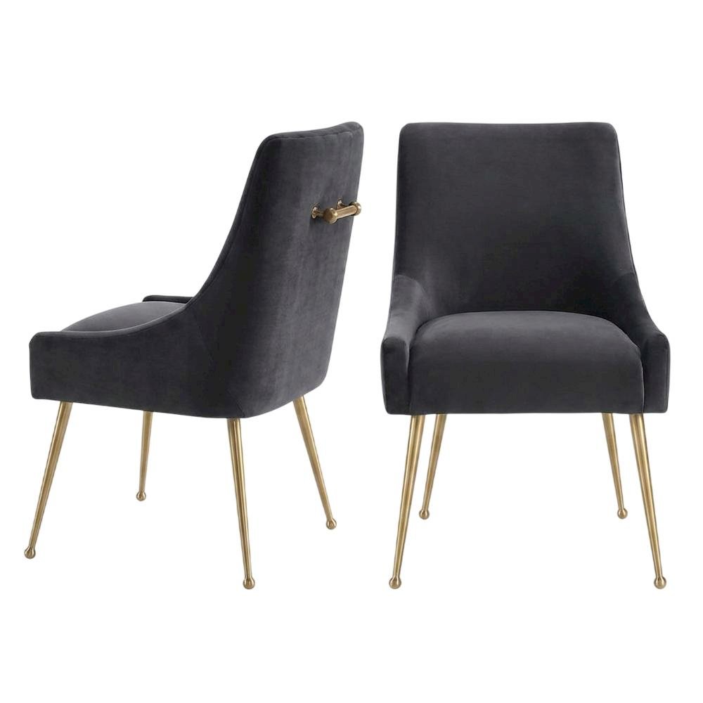 Velvet-Upholstered Accent Chair with Gold Stainless Steel Legs for Living Room
