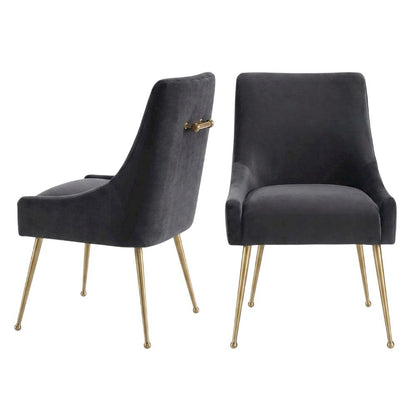Velvet-Upholstered Accent Chair with Gold Stainless Steel Legs for Living Room