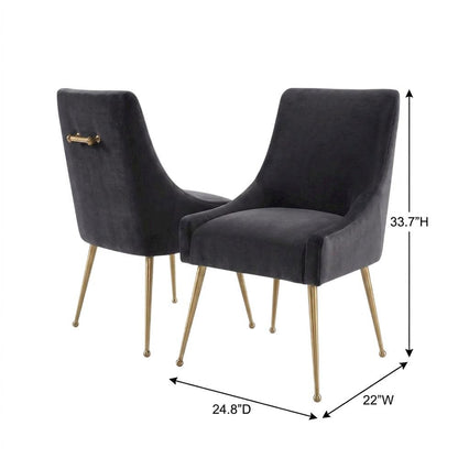 Velvet-Upholstered Accent Chair with Gold Stainless Steel Legs for Living Room