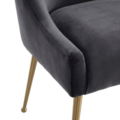 Velvet-Upholstered Accent Chair with Gold Stainless Steel Legs for Living Room