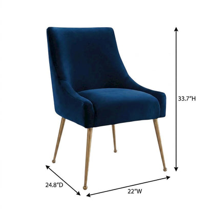 Velvet-Upholstered Accent Chair with Gold Stainless Steel Legs for Living Room