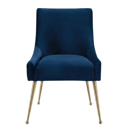 Velvet-Upholstered Accent Chair with Gold Stainless Steel Legs for Living Room
