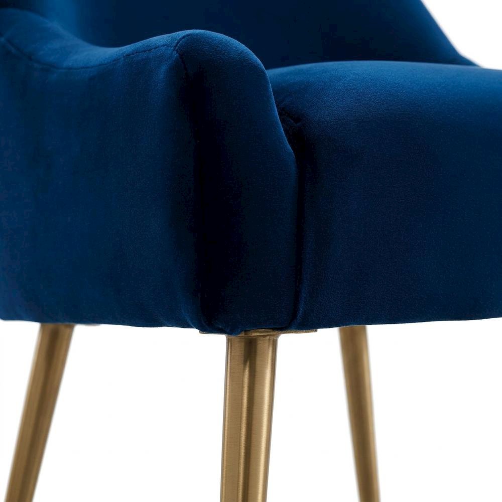 Velvet-Upholstered Accent Chair with Gold Stainless Steel Legs for Living Room