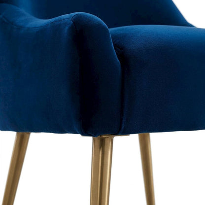 Velvet-Upholstered Accent Chair with Gold Stainless Steel Legs for Living Room