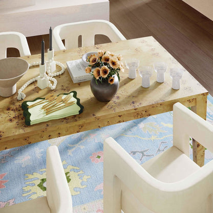 Brandyss Natural Burl Rectangular Dining Table