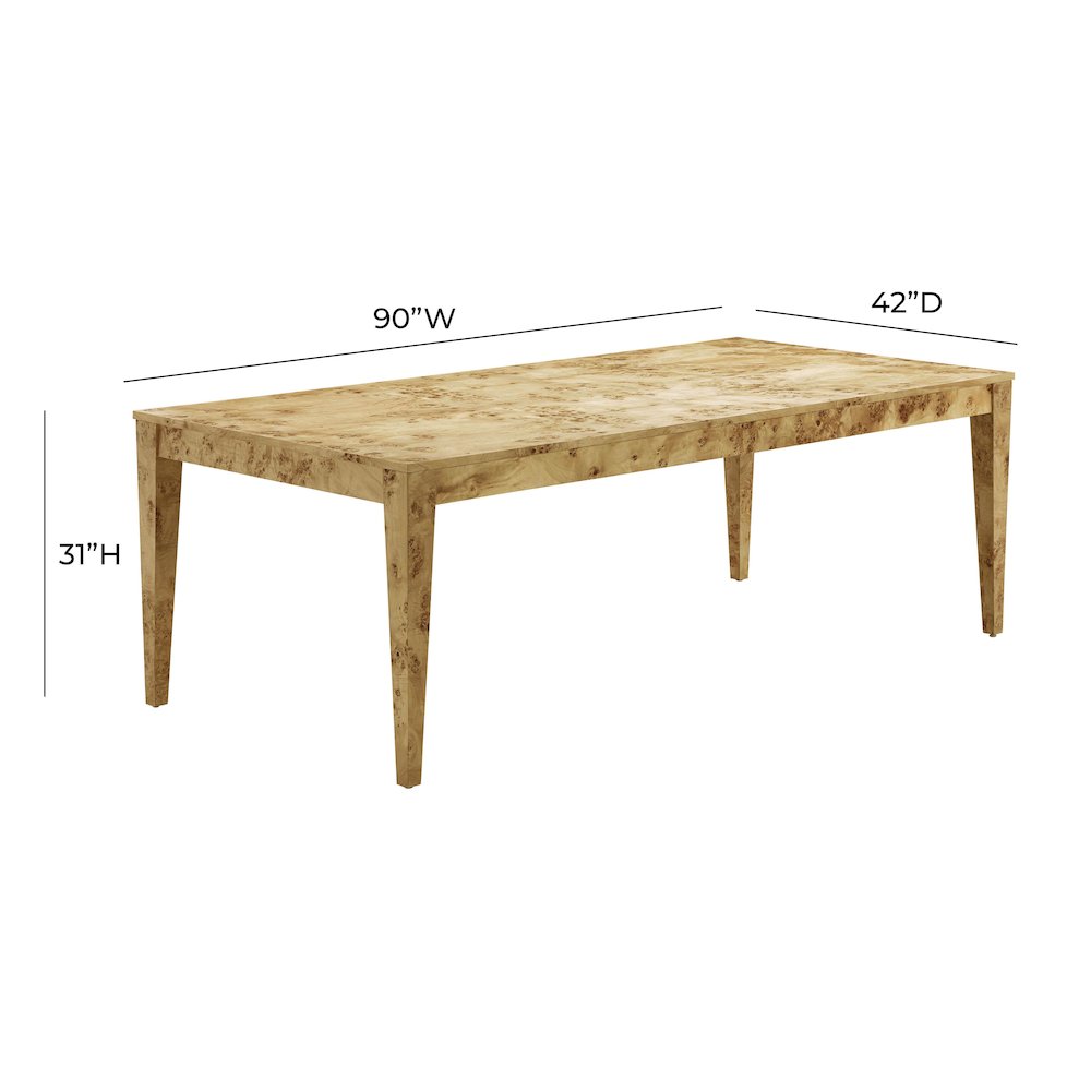 Brandyss Natural Burl Rectangular Dining Table