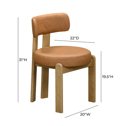Odessa Saddle Brown Vegan Leather Dining Chair