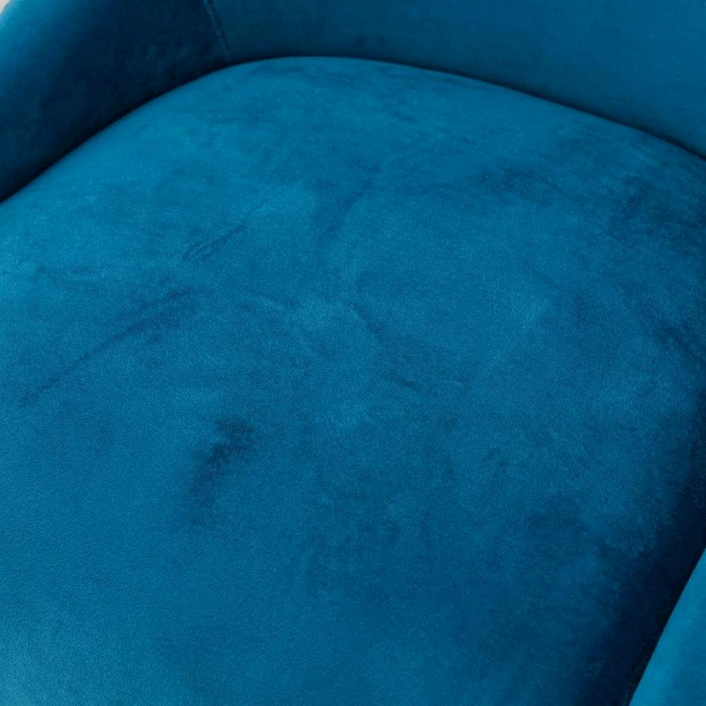 Beatrix Velvet Side Chair with Pleated Back and Gold-Leg Accent for Living Room