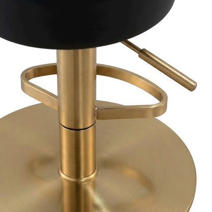 Vegan Leather Adjustable Vanity Stool with Stainless Steel Base
