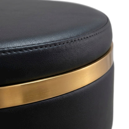 Vegan Leather Adjustable Vanity Stool with Stainless Steel Base