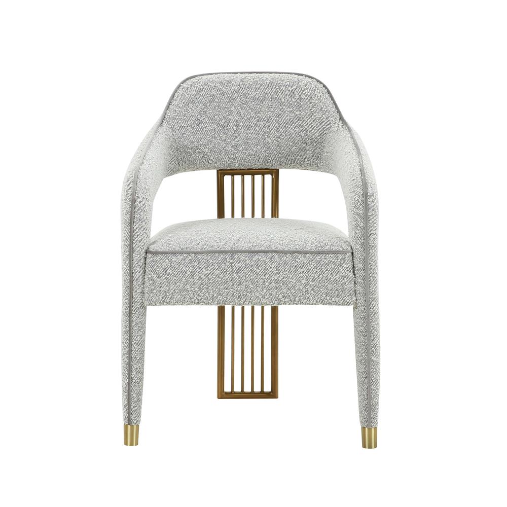Boucle Dining Chair with Gold and Grey Legs for Elegant Meals