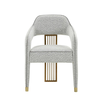 Boucle Dining Chair with Gold and Grey Legs for Elegant Meals