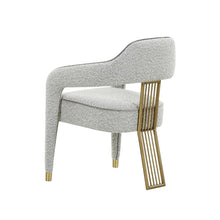 Boucle Dining Chair with Gold and Grey Legs for Elegant Meals