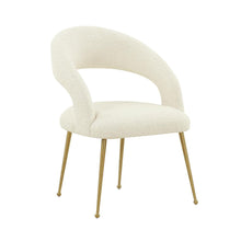 Gold Leg Modern Glam Dining Chair with Fiber-Wrapped Foam Seat