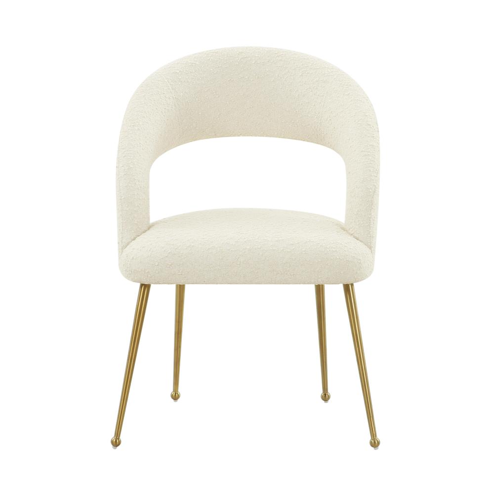 Gold Leg Modern Glam Dining Chair with Fiber-Wrapped Foam Seat