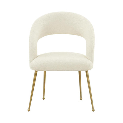 Gold Leg Modern Glam Dining Chair with Fiber-Wrapped Foam Seat