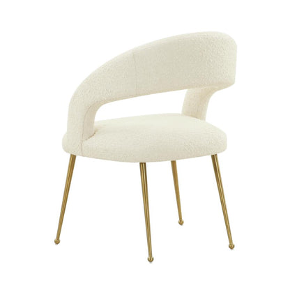 Gold Leg Modern Glam Dining Chair with Fiber-Wrapped Foam Seat