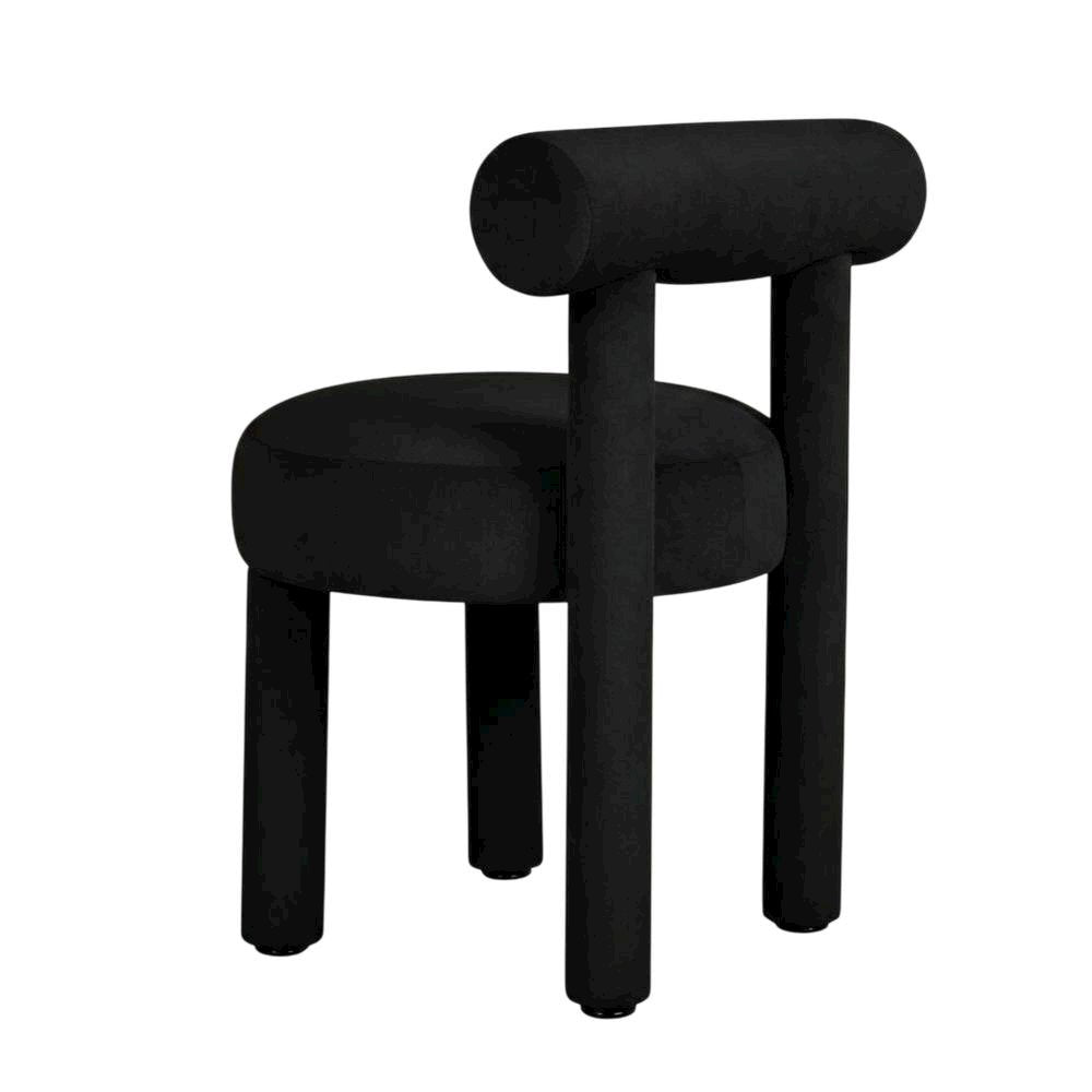 Velvet-Upholstered Dining Chair with Rubberwood Legs, Accent Chair for Bedroom