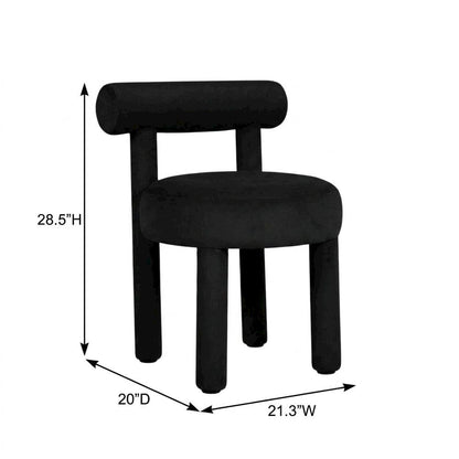 Velvet-Upholstered Dining Chair with Rubberwood Legs, Accent Chair for Bedroom