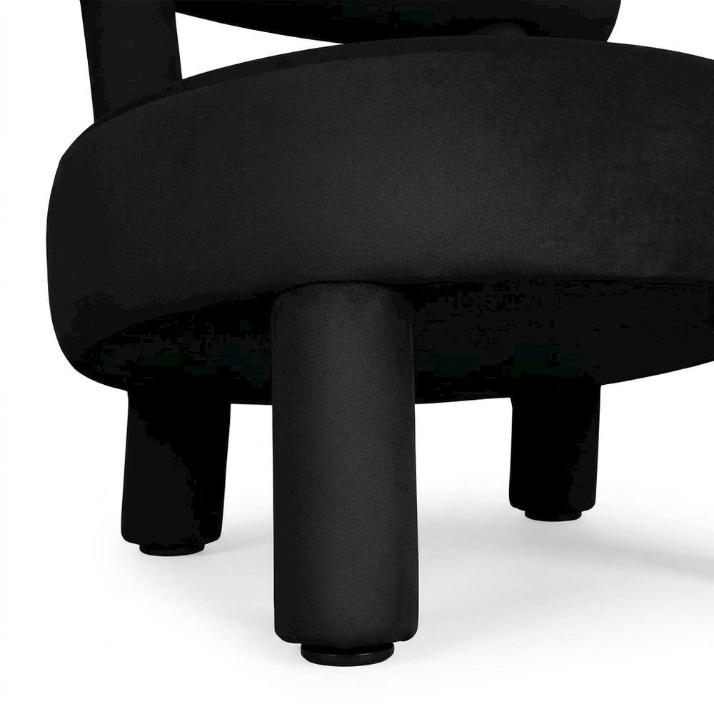 Velvet-Upholstered Dining Chair with Rubberwood Legs, Accent Chair for Bedroom