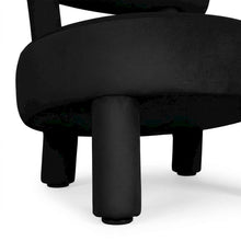 Velvet-Upholstered Dining Chair with Rubberwood Legs, Accent Chair for Bedroom
