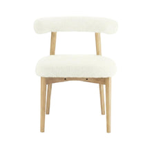 Boucle Accent Chair with Ash Wood Legs for Living Room or Bedroom, Cream