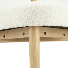 Boucle Accent Chair with Ash Wood Legs for Living Room or Bedroom, Cream