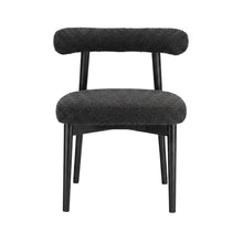 Boucle Accent Chair with Ash Wood Legs, Comfy Side Chair for Living Room, Black