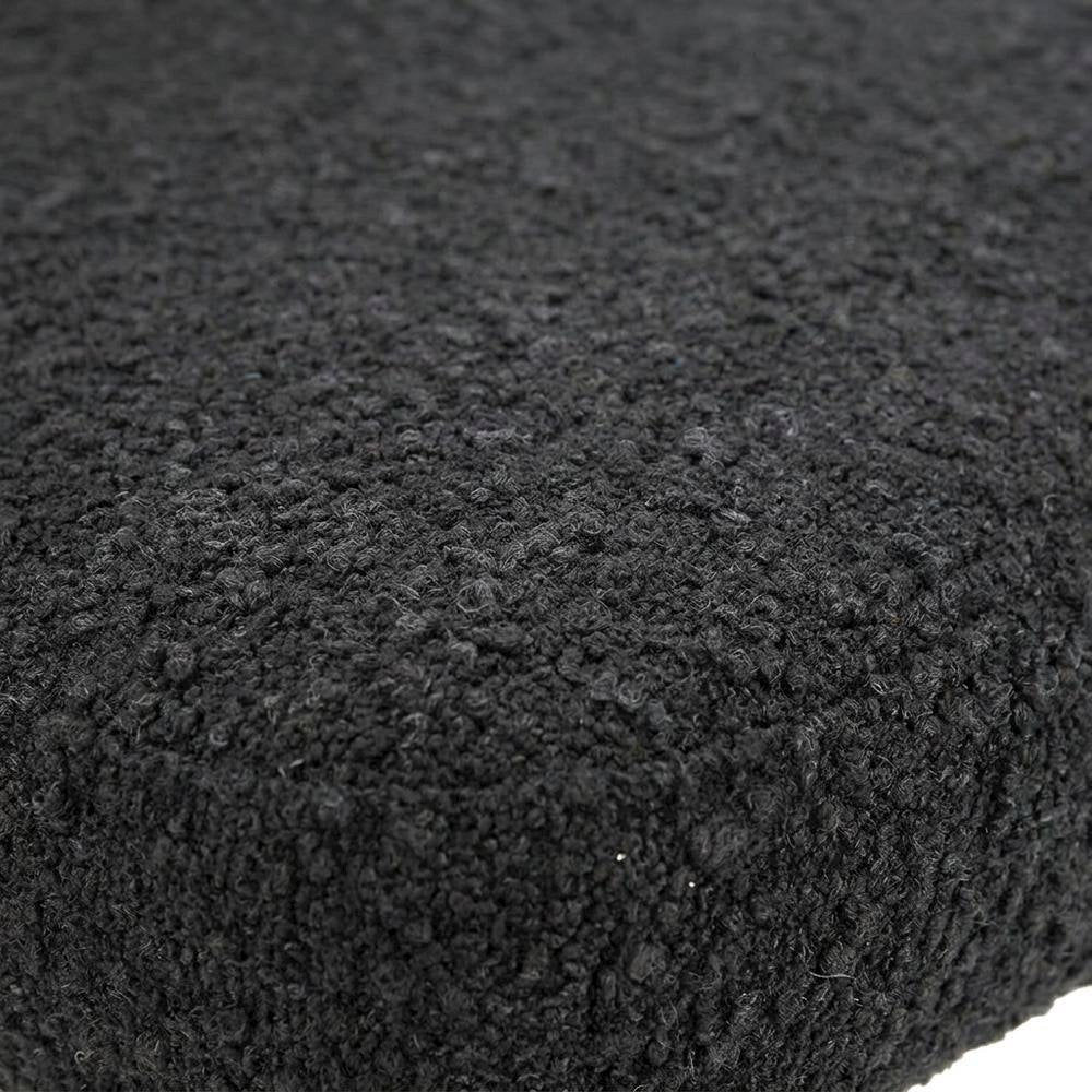 Boucle Accent Chair with Ash Wood Legs, Comfy Side Chair for Living Room, Black