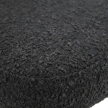 Boucle Accent Chair with Ash Wood Legs, Comfy Side Chair for Living Room, Black