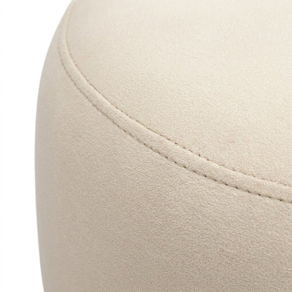Velvet-Upholstered Counter Height Bar Stool with Rubberwood Legs, Cream