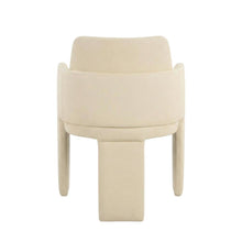 Vegan Leather Upholstered Dining Chair with Spring Seat for Dining Room, Cream