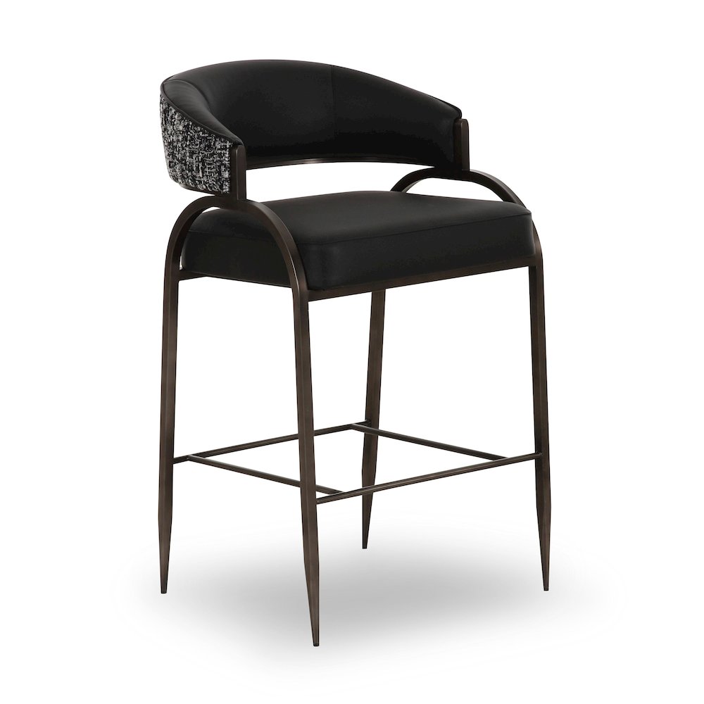 Tatum Black Vegan Leather 2-Tone Counter Stool