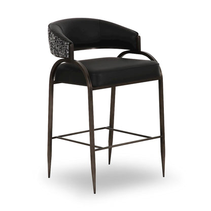 Tatum Black Vegan Leather 2-Tone Counter Stool