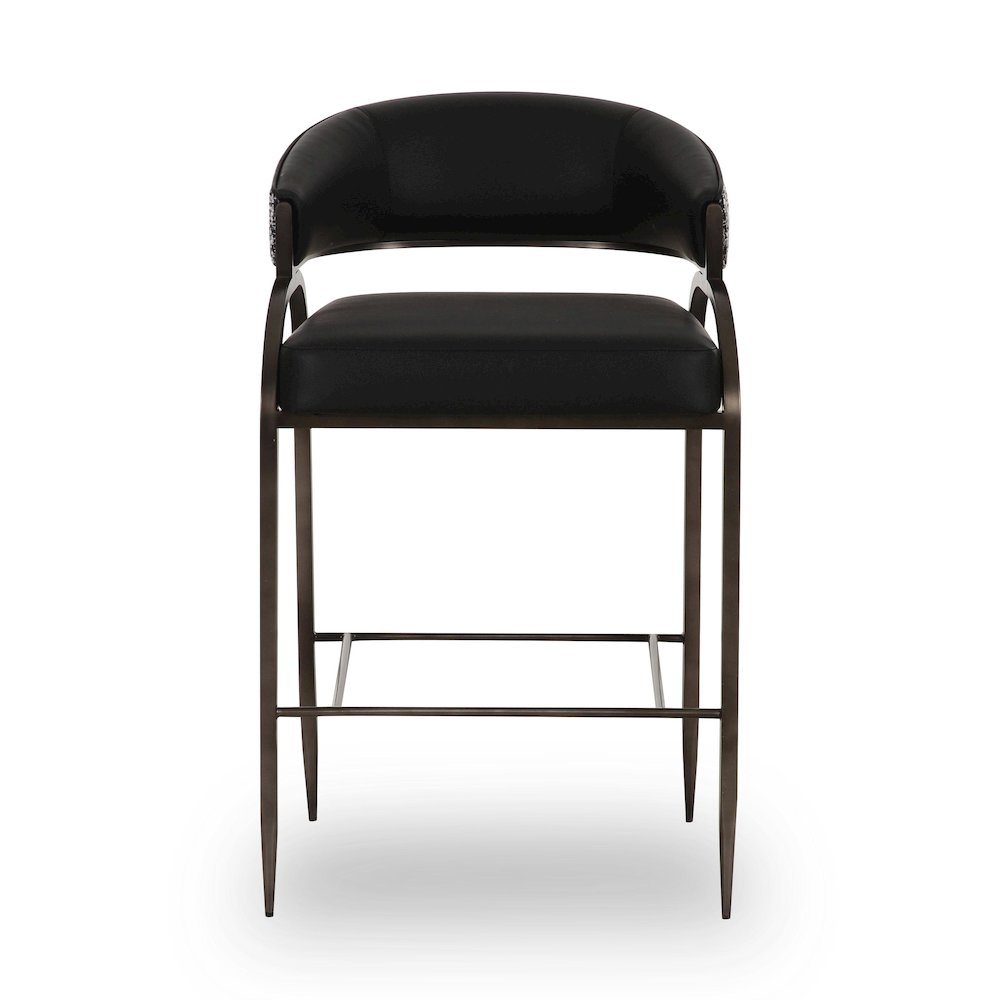 Tatum Black Vegan Leather 2-Tone Counter Stool