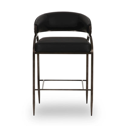 Tatum Black Vegan Leather 2-Tone Counter Stool