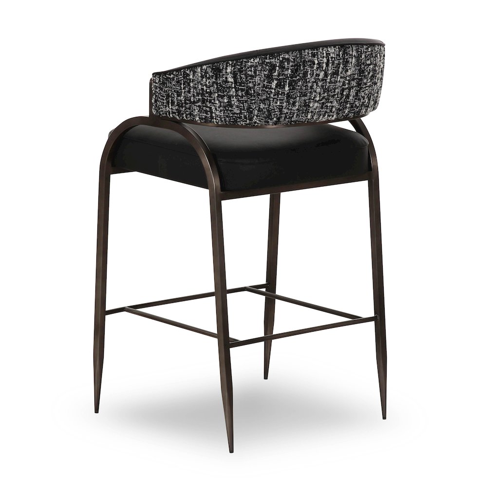 Tatum Black Vegan Leather 2-Tone Counter Stool
