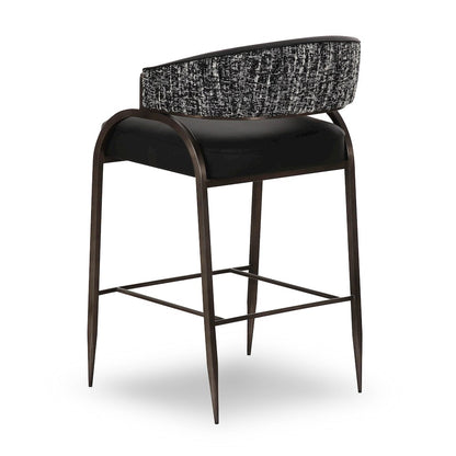 Tatum Black Vegan Leather 2-Tone Counter Stool