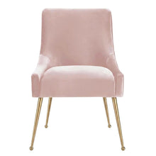 Beatrix Velvet Accent Side Chair with Gold Legs for Bedroom or Living Room