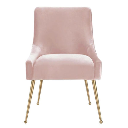 Beatrix Velvet Accent Side Chair with Gold Legs for Bedroom or Living Room