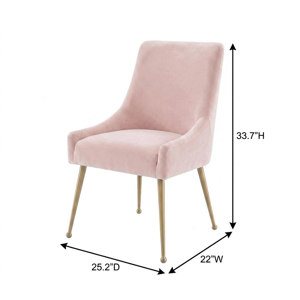 Beatrix Velvet Accent Side Chair with Gold Legs for Bedroom or Living Room
