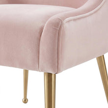 Beatrix Velvet Accent Side Chair with Gold Legs for Bedroom or Living Room