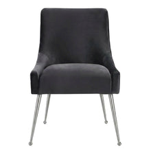 Velvet Upholstered Dining Chair with Silver Legs for Kitchen and Dining