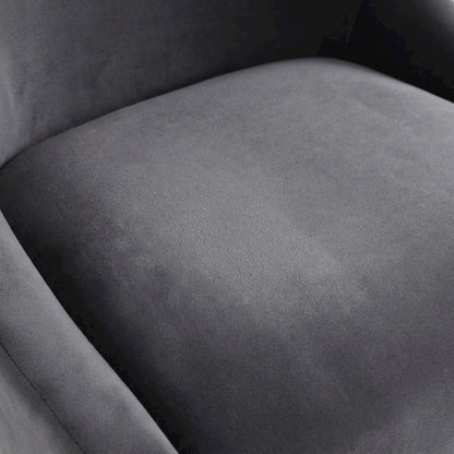 Velvet Upholstered Dining Chair with Silver Legs for Kitchen and Dining