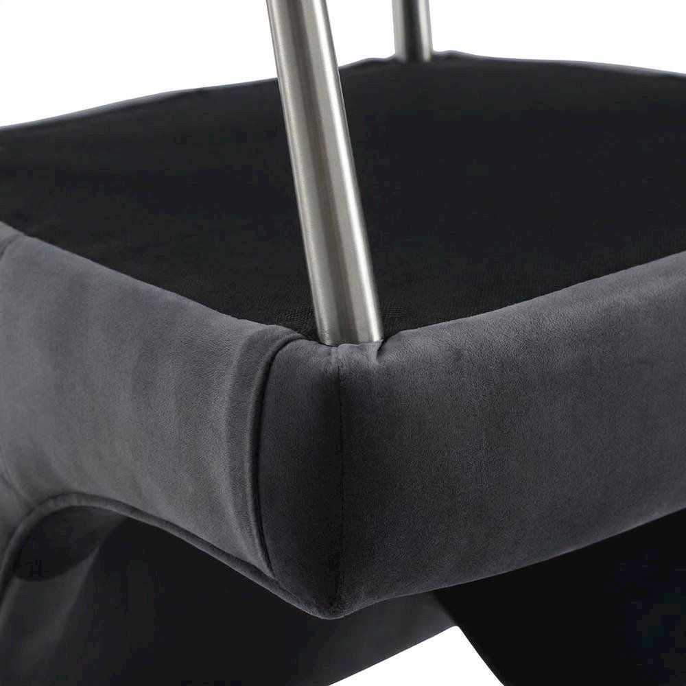 Velvet Upholstered Dining Chair with Silver Legs for Kitchen and Dining